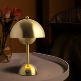 Maxbell USB Mushroom Bud Lamp Lamp LED Study Decorative Metal for Bar Living Room Gold