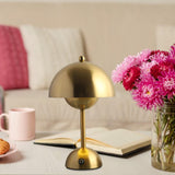 Maxbell USB Mushroom Bud Lamp Lamp LED Study Decorative Metal for Bar Living Room Gold