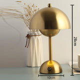 Maxbell USB Mushroom Bud Lamp Lamp LED Study Decorative Metal for Bar Living Room Gold