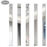 Maxbell 20Pcs Acrylic Mirror Wall Stickers Decorative 3D for Bedroom TV Background Argent