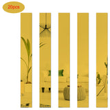 Maxbell 20Pcs Acrylic Mirror Wall Stickers Decorative 3D for Bedroom TV Background Gold