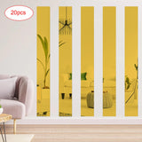 Maxbell 20Pcs Acrylic Mirror Wall Stickers Decorative 3D for Bedroom TV Background Gold