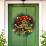 Maxbell Christmas Wreath with Bowknot Decorative for Indoor Outdoor Party Door StyleB