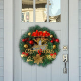 Maxbell Christmas Wreath with Bowknot Decorative for Indoor Outdoor Party Door StyleB