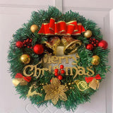 Maxbell Christmas Wreath with Bowknot Decorative for Indoor Outdoor Party Door StyleB