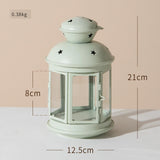 Maxbell Candle Holder Candlestick Windproof Crafts Hanging for Living Room Outdoor Green