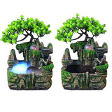 Maxbell Tabletop Fountain EU Type Plug Simulation Resin Rockery Fountain Accessory with Mist