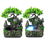 Maxbell Tabletop Fountain EU Type Plug Simulation Resin Rockery Fountain Accessory with Mist