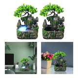 Maxbell Tabletop Fountain EU Type Plug Simulation Resin Rockery Fountain Accessory with Mist
