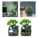 Maxbell Tabletop Fountain EU Type Plug Simulation Resin Rockery Fountain Accessory with Mist