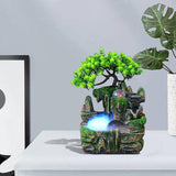 Maxbell Tabletop Fountain EU Type Plug Simulation Resin Rockery Fountain Accessory with Mist