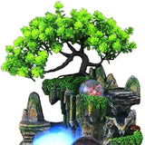 Maxbell Tabletop Fountain EU Type Plug Simulation Resin Rockery Fountain Accessory with Mist