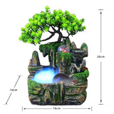 Maxbell Tabletop Fountain EU Type Plug Simulation Resin Rockery Fountain Accessory with Mist
