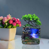 Maxbell Tabletop Water Fountain Housewarming Gift Decorative for Meditation Desk with Mist