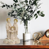 Maxbell Holy Family Resin Statue Tea Lights Candles Cabinet Nativity Scene Figurines