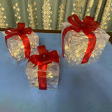 Maxbell Lighted Gift Boxes Christmas Bow for Birthday Anniversaries Thanksgiving Red 13cm