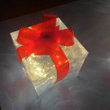 Maxbell Lighted Gift Boxes Christmas Bow for Birthday Anniversaries Thanksgiving Red 13cm