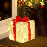 Maxbell Lighted Gift Boxes Christmas Bow for Birthday Anniversaries Thanksgiving Red 15cm