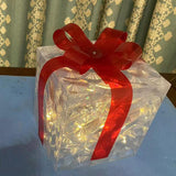 Maxbell Lighted Gift Boxes Christmas Bow for Birthday Anniversaries Thanksgiving Red 15cm