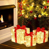 Maxbell Lighted Gift Boxes Christmas Bow for Birthday Anniversaries Thanksgiving set 1