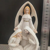 Maxbell Holy Family Resin Statue Sculpture Display Artwork Nativity Scene Figurines