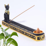 Maxbell Incense Stick Burner Incense Holder Tray Cat Figurine for Yoga Living Room