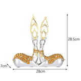 Maxbell 2Pcs Modern Couple Deer Statue Ornament for Party Bookshelf Home Decor Large Argent Gold
