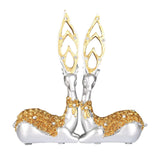 Maxbell 2Pcs Modern Couple Deer Statue Ornament for Party Bookshelf Home Decor Large Argent Gold