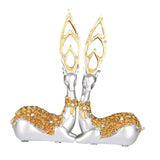Maxbell 2Pcs Modern Couple Deer Statue Ornament for Party Bookshelf Home Decor Large Argent Gold