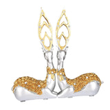 Maxbell 2Pcs Modern Couple Deer Statue Ornament for Party Bookshelf Home Decor Large Argent Gold