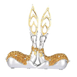 Maxbell 2Pcs Modern Couple Deer Statue Ornament for Party Bookshelf Home Decor Large Argent Gold