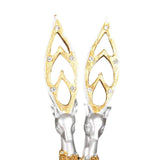 Maxbell 2Pcs Modern Couple Deer Statue Ornament for Party Bookshelf Home Decor Large Argent Gold