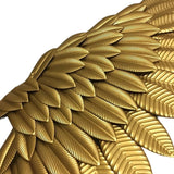 Maxbell 3D Metal Angel Wing Statue Wall Art Decor Ornament for Bedroom Rustic Aureate