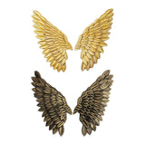 Maxbell 3D Metal Angel Wing Statue Wall Art Decor Ornament for Bedroom Rustic Aureate