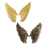 Maxbell 3D Metal Angel Wing Statue Wall Art Decor Ornament for Bedroom Rustic Aureate