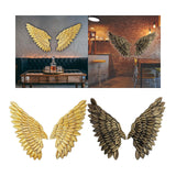 Maxbell 3D Metal Angel Wing Statue Wall Art Decor Ornament for Bedroom Rustic Aureate