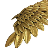 Maxbell 3D Metal Angel Wing Statue Wall Art Decor Ornament for Bedroom Rustic Aureate