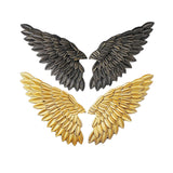 Maxbell 3D Metal Angel Wing Statue Wall Art Decor Ornament for Bedroom Rustic Aureate