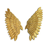 Maxbell 3D Metal Angel Wing Statue Wall Art Decor Ornament for Bedroom Rustic Aureate