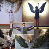 Maxbell 3D Metal Angel Wing Statue Wall Art Decor Ornament for Bedroom Rustic Aureate