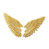 Maxbell 3D Metal Angel Wing Statue Wall Art Decor Ornament for Bedroom Rustic Aureate
