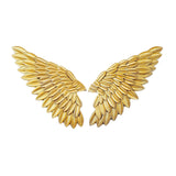 Maxbell 3D Metal Angel Wing Statue Wall Art Decor Ornament for Bedroom Rustic Aureate