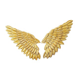 Maxbell 3D Metal Angel Wing Statue Wall Art Decor Ornament for Bedroom Rustic Aureate