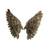Maxbell 3D Metal Angel Wing Statue Wall Art Decor Ornament for Bedroom Rustic Bronze