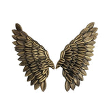 Maxbell 3D Metal Angel Wing Statue Wall Art Decor Ornament for Bedroom Rustic Bronze