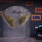 Maxbell 3D Metal Angel Wing Statue Wall Art Decor Ornament for Bedroom Rustic Bronze