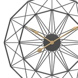 Maxbell Wall Clock Industrial Style Clock Non Ticking Clock for Office Hotel Home Black