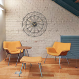 Maxbell Wall Clock Industrial Style Clock Non Ticking Clock for Office Hotel Home Black