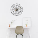 Maxbell Wall Clock Industrial Style Clock Non Ticking Clock for Office Hotel Home Black