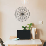Maxbell Wall Clock Industrial Style Clock Non Ticking Clock for Office Hotel Home Black